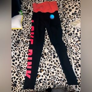 PINK - fold over yoga leggings